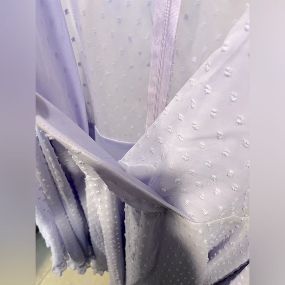 Plus Dobby Chiffon Wide Sleeve Dress - Picture 7 of 12